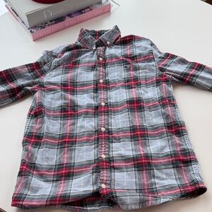 Plaid Vineyard Vines Kids Shirt - Red and Gray